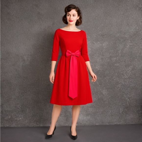 lorrie debb Dresses & Skirts - VINTAGE 1950s Lorrie Debb Red Velvet Cocktail Dress – Union Made – Size 13